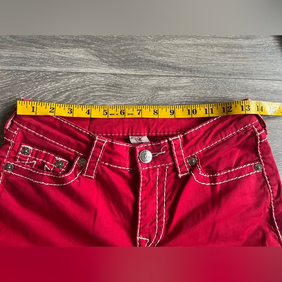 True religion Jennie skinny jeans in red with white stitching. Size 29 - Picture 13 of 15